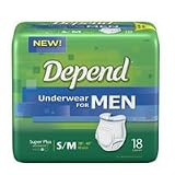 Depend Underwear for Men, Super Plus Absorbency, Small/Medium 18 ea