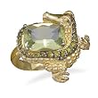 Rhodium Plated and 14 Karat Gold Plated CZ Alligator Ring