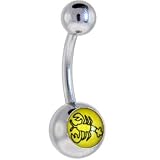 Zodiac Sign CANCER SIGN Logo Belly Button Ring