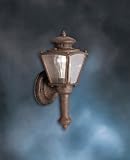 Outdoor Wall 1 Lt, Tannery Bronze, Clear Glass