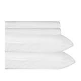 Tribeca Living 450 Thread Count Egyptian Cotton Percale Queen Deep Pocket Sheet Set, White