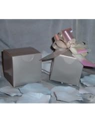 Home: Glossy Favor Boxes - 2"x 2" x 2" Silver - (100 pcs) Wedding/Shower/Party Favors - IGC