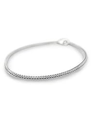 CleverEves Sterling Silver Wheat Charm Bracelet