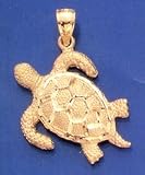 14kt Gold Turtle Charm - 1E513