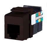 Leviton 41106-RB6 QuickPort Cat5 6-Conductor Insert Connector, Brown