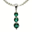 14K White Gold Emerald Pendant