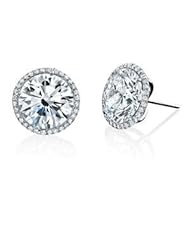 1.50 ct Ladys Round Cut Diamond Stud Earrings 18 karat White Gold