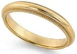 14K Gold Milgrain Comfort-Fit Wedding Band, 3mm Wide