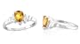 Pear Cut Citrine Ring Sterling Silver