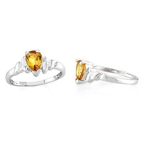 Buy Pear Cut Citrine Ring Sterling Silver by Peora