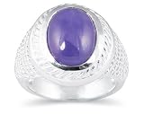 Platinum Plated Lavender Jade Ring