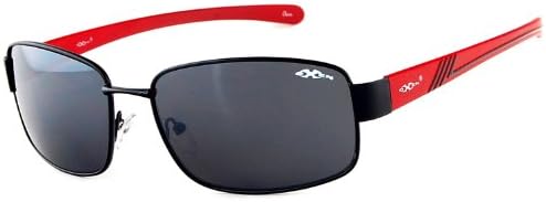 Oxen Revolution 93007 Sports Sunglasses with Multi-Layer Coating for Men and Women (Black &amp; Red w/ Smoke Lens)