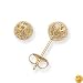 14k Yellow Gold Filigree Design Large (L) 7mm Ball Stud Earrings, HypoAllergenic