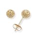 Jewelry : 14k Yellow Gold Filigree Design Large (L) 7mm Ball Stud Earrings, HypoAllergenic
