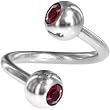 Swarovski Ruby Double Gem Spiral Twister Belly Ring