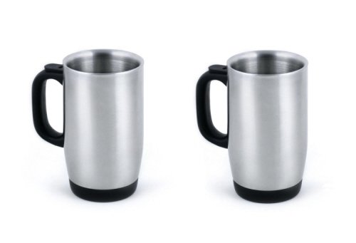 2 Brushed Double-Walled Stainless Steel Mug Set – Quality Drinkware for Your Enjoyment
