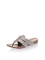 Bueno Sandalias planas (Plata / Arena)