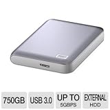 Western Digital My Passport Essential SE 750 GB USB 3.0/2.0 Ultra Portable External Hard Drive (Silver)
