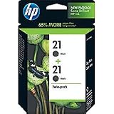 HP 21 Black Ink Cartridge, Twin Pack