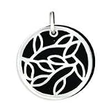 .925 Silver & Black Onyx Leaf Pendant