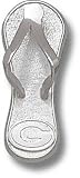 Georgia Bulldogs Solid Sterling Silver ''G'' Flip Flop 1'' Pendant