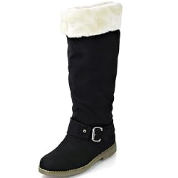 Damen kniehohe Winterstiefel mit abnehmbaren Spannriemen JW885-1 Black Gr. 36
