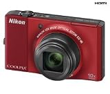 NIKON Coolpix S8000 - red + Compact Camera Leather Case - 11x3.5x8 cm + 16 GB SDHC Memory Card + ENEL12 Battery for Nikon S610 and S710 cameras + 1000-in-1 USB 2.0 Card Reader