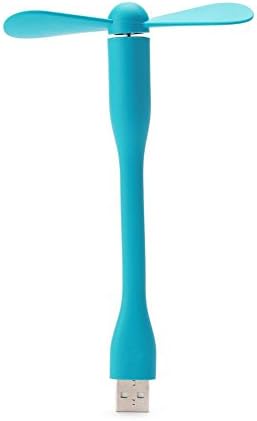 Techshowe Mini Breeze Mobile USB-Powered Fan, Cooling Bendable and Portable Quiet Fan for PC Laptop Notebook Tablet Power Bank (Blue)