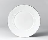 Gordon Ramsay tableware by Royal Doulton. 27cm white bone china dinner plate with platinum rim