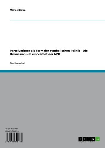 Parteiverbote als Form der symbolischen Politik - Die Diskussion um ein  Verbot der NPD (German Edition)