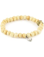 M.Cohen Hand made Designs Yak Bone Beads, Anchor and Brass Skull Charm Bracelet