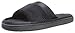 Isotoner Women's Microterry Slide Slipper with Satin Trim, Black, 9.5/10