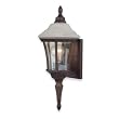 Royce Lighting RL2134/7WP Villa Outdoor Wall Lantern Weathered Patina with Clear Beveled Globe White Alabaster Glass Top