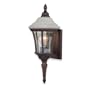 Royce Lighting RL2134/7WP Villa Outdoor Wall Lantern Weathered Patina with Clear Beveled Globe White Alabaster Glass Top