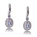 14K White Gold Dangle Earrings w Tanzanite & Diamonds