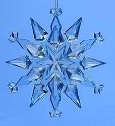 4.5" Icy Crystal Blue Starburst Snowflake Christmas Ornament