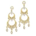14k Gold & Rhodium Filigree Chandelier Earrings