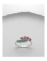 Gem Stones Ring In 92.5 Sterling Silver