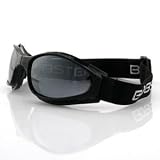 Bobster Crossfire Goggles,Black Frame/Smoked Lens,one size