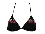 Island Soul Black Triangle Bikini Top W/hearts (Small)