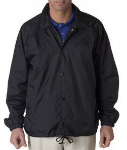 UltraClub Men's Wind-Resistant Coaches Jacket. 8944