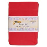 Kids Line Jersey Knit Fitted Crib Sheet - Red