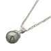 FreshWater Cultured Black Pearl, Round Brilliant Cut Diamonds, 14Kt. White Gold Pendant Necklace