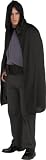 Black Hooded Short Cape 45 Length by Rubies - One Size Fits Adults and Children