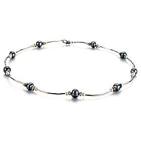 PearlsOnly Sophia Black and White 5-7mm A Freshwater Pearl Necklace