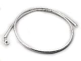 Sterling Silver 2mm Round Omega 20 Chain Necklace