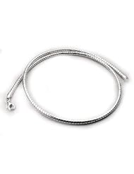 Sterling Silver 2mm Round Omega 18" Chain Necklace