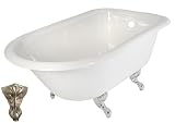 54" Cast Iron Clawfoot Tub Bathtub Polished Chrome