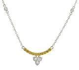 Round/Yellow Diamond Flower Design Pendant .40cttw