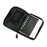 Day-Timer(R) Handheld Leather Computer Binder, 5 1/2in. x 8 1/2in., Black